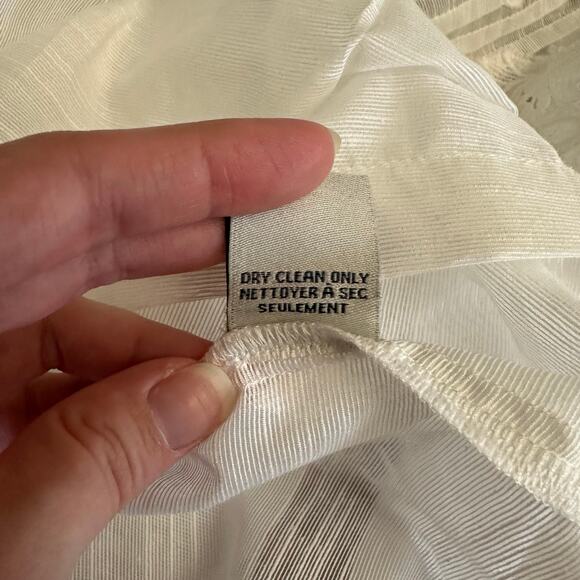 Ranna‎ Gill White Embroidered Sheer Blouse L Lace Floral Boho Top - Picture 8 of 8